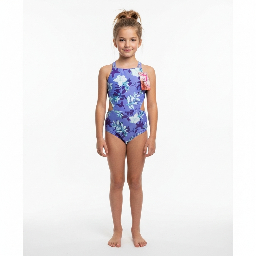 Kanu Surf Julia Girls Bikini Purple Floral Size 12
